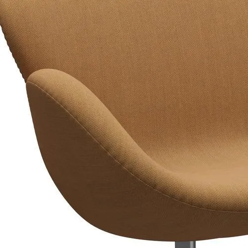 Fritz Hansen Swan™ Sofa 2 Seater, Satin Brushed Aluminium/Fiord Ochre/Stone