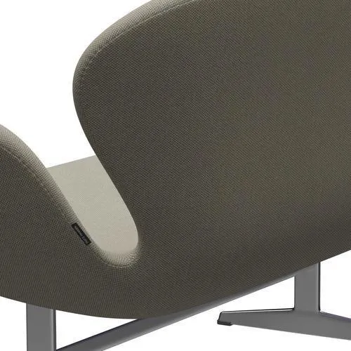 Fritz Hansen Swan™ Sofa 2 Seater, Satin Brushed Aluminium/Fiord Taupe Bright