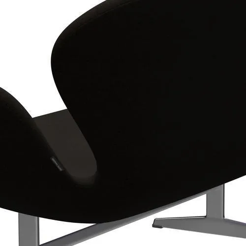 Fritz Hansen Swan™ Sofa 2 Seater, Satin Brushed Aluminium/Hallingdal Dark Brown