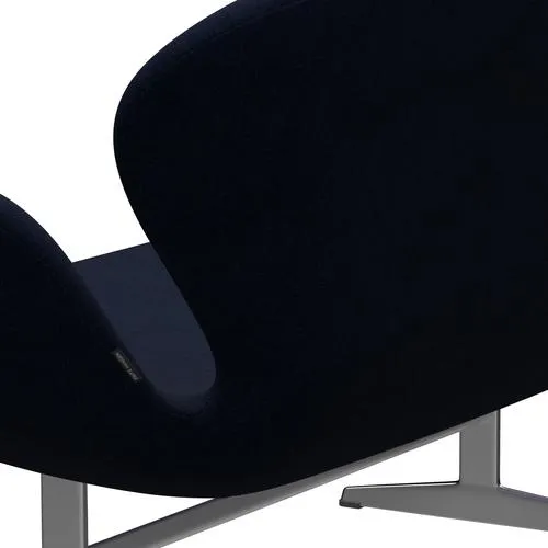 Fritz Hansen Swan™ Sofa 2 Seater, Satin Brushed Aluminium/Hallingdal Royal Blue
