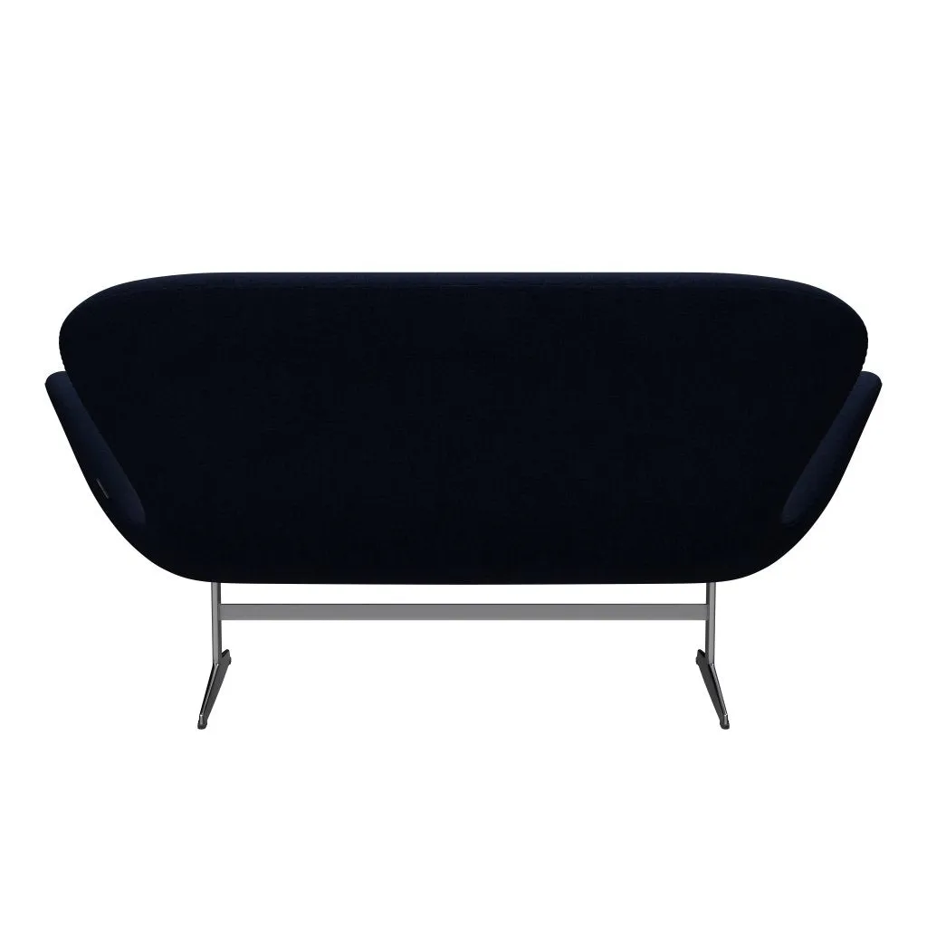 Fritz Hansen Swan™ Sofa 2 Seater, Satin Brushed Aluminium/Hallingdal Royal Blue