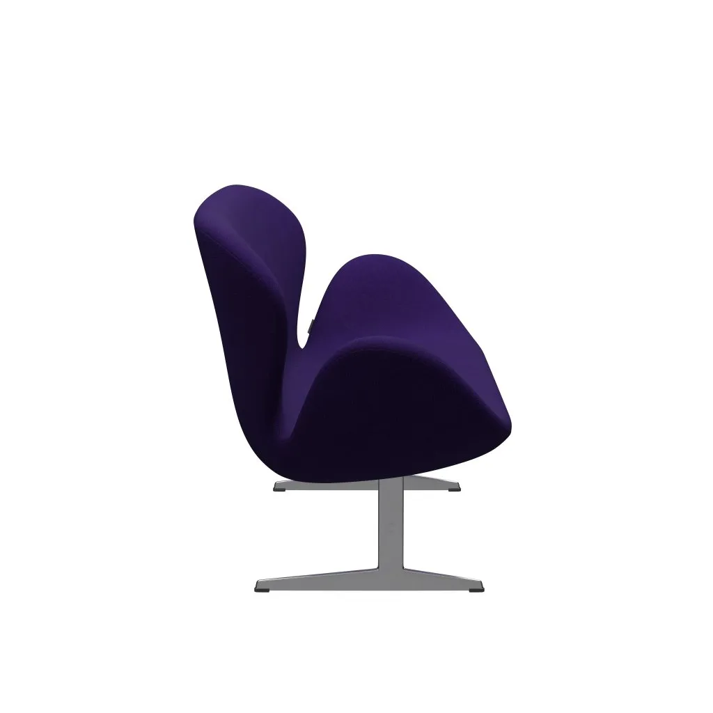 Fritz Hansen Swan™ Sofa 2 Seater, Satin Brushed Aluminium/Hallingdal Violet