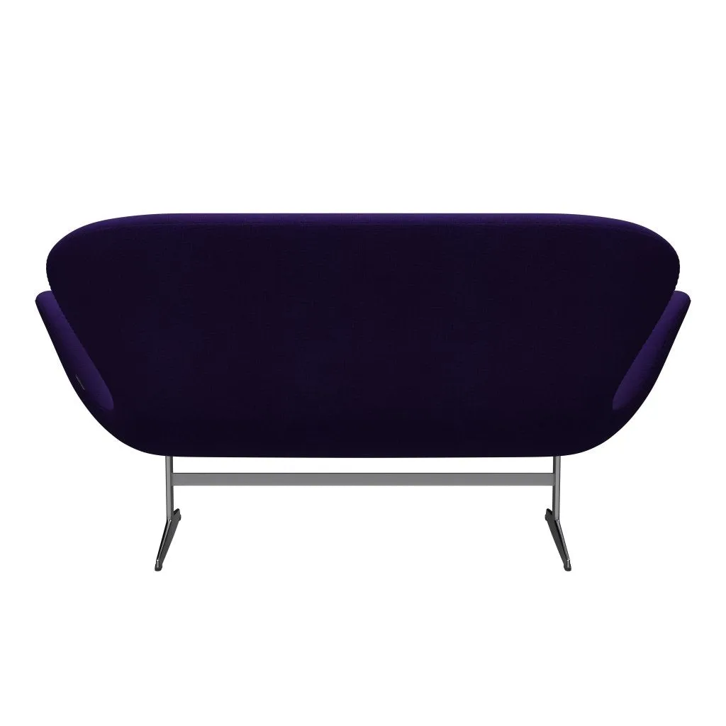 Fritz Hansen Swan™ Sofa 2 Seater, Satin Brushed Aluminium/Hallingdal Violet