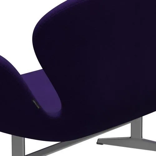 Fritz Hansen Swan™ Sofa 2 Seater, Satin Brushed Aluminium/Hallingdal Violet