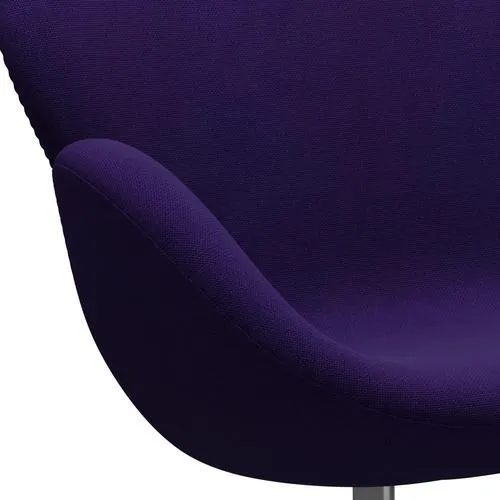 Fritz Hansen Swan™ Sofa 2 Seater, Satin Brushed Aluminium/Hallingdal Violet