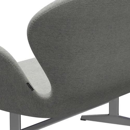 Fritz Hansen Swan™ Sofa 2 Seater, Satin Brushed Aluminium/Hallingdal White/Grey