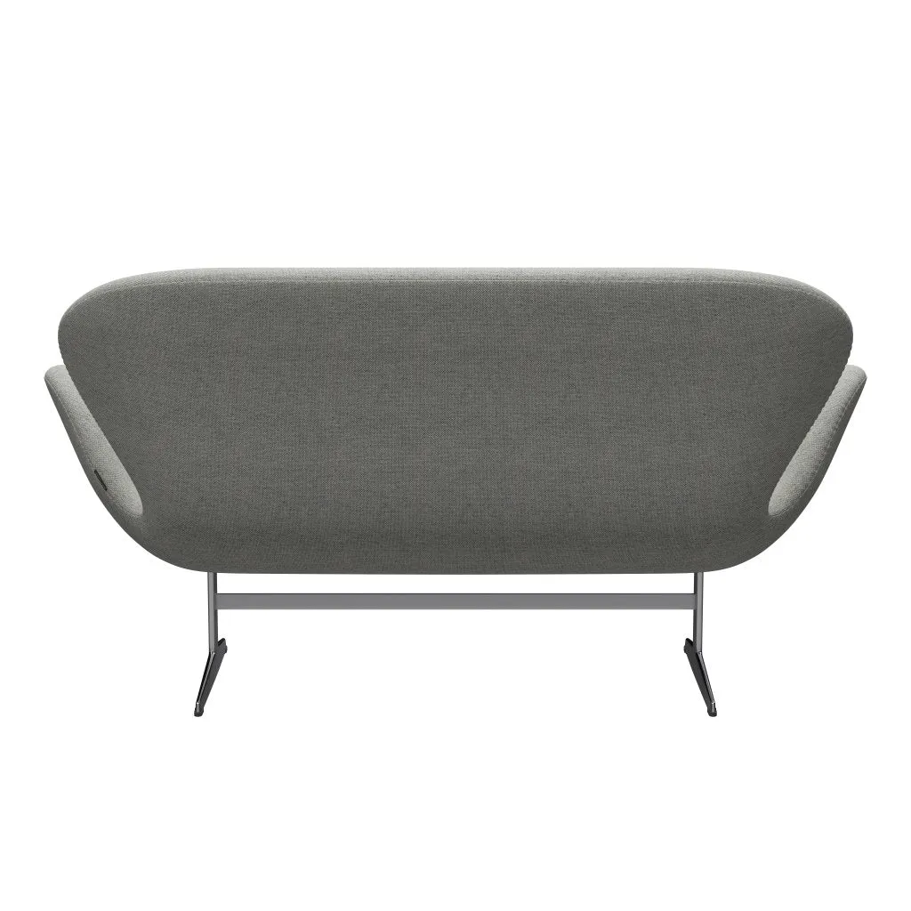 Fritz Hansen Swan™ Sofa 2 Seater, Satin Brushed Aluminium/Hallingdal White/Grey