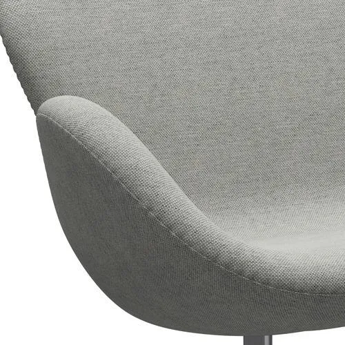 Fritz Hansen Swan™ Sofa 2 Seater, Satin Brushed Aluminium/Hallingdal White/Grey