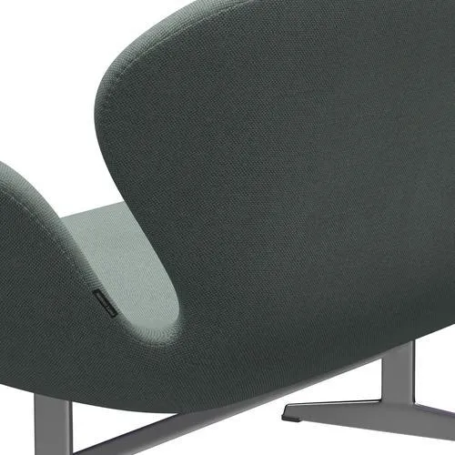 Fritz Hansen Swan™ Sofa 2 Seater, Satin Brushed Aluminium/Re Wool Light Aquamarine/Natural