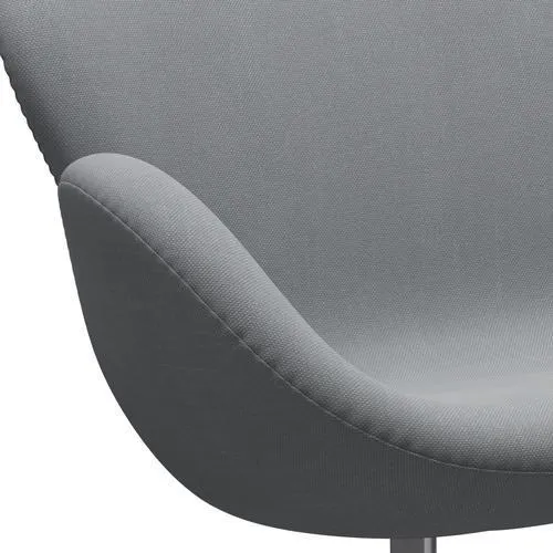 Fritz Hansen Swan™ Sofa 2 Seater, Satin Brushed Aluminium/Steelcut Light Grey