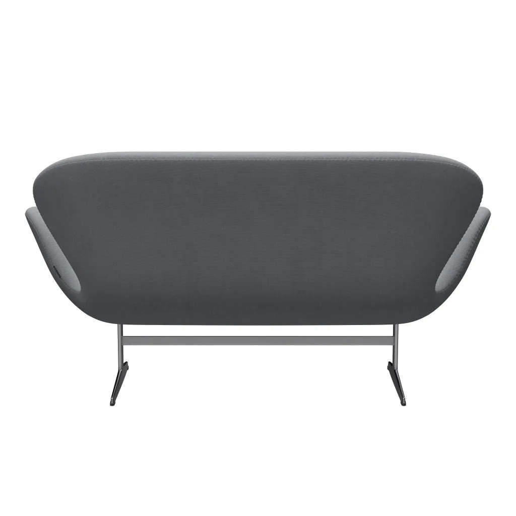 Fritz Hansen Swan™ Sofa 2 Seater, Satin Brushed Aluminium/Steelcut Light Grey