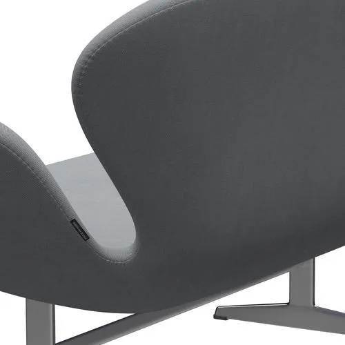 Fritz Hansen Swan™ Sofa 2 Seater, Satin Brushed Aluminium/Steelcut Light Grey