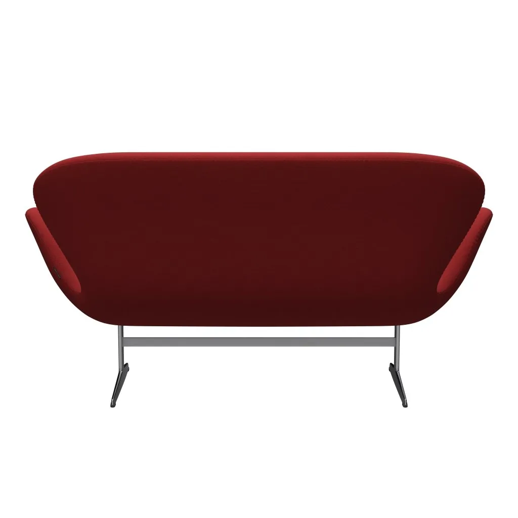 Fritz Hansen Swan™ Sofa 2 Seater, Satin Brushed Aluminium/Steelcut Red