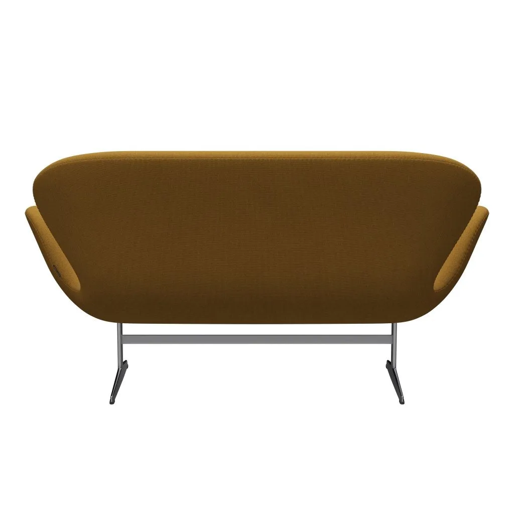 Fritz Hansen Swan™ Sofa 2 Seater, Satin Brushed Aluminium/Steelcut Trio Mustard Dark