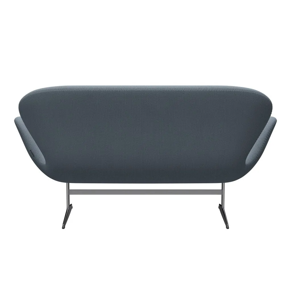 Fritz Hansen Swan™ Sofa 2 Seater, Satin Brushed Aluminium/Steelcut Trio Pastel Blue