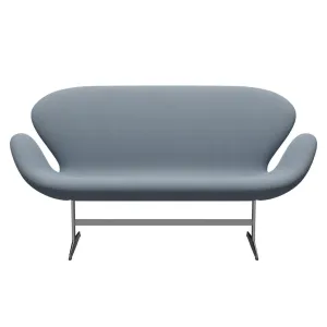 Fritz Hansen Swan™ Sofa 2 Seater, Satin Brushed Aluminium/Steelcut Trio Pastel Blue