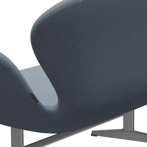 Fritz Hansen Swan™ Sofa 2 Seater, Satin Brushed Aluminium/Steelcut Trio Pastel Blue