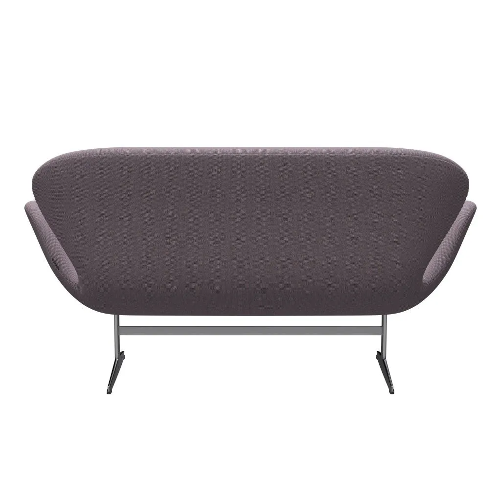 Fritz Hansen Swan™ Sofa 2 Seater, Satin Brushed Aluminium/Steelcut Trio White/Violet