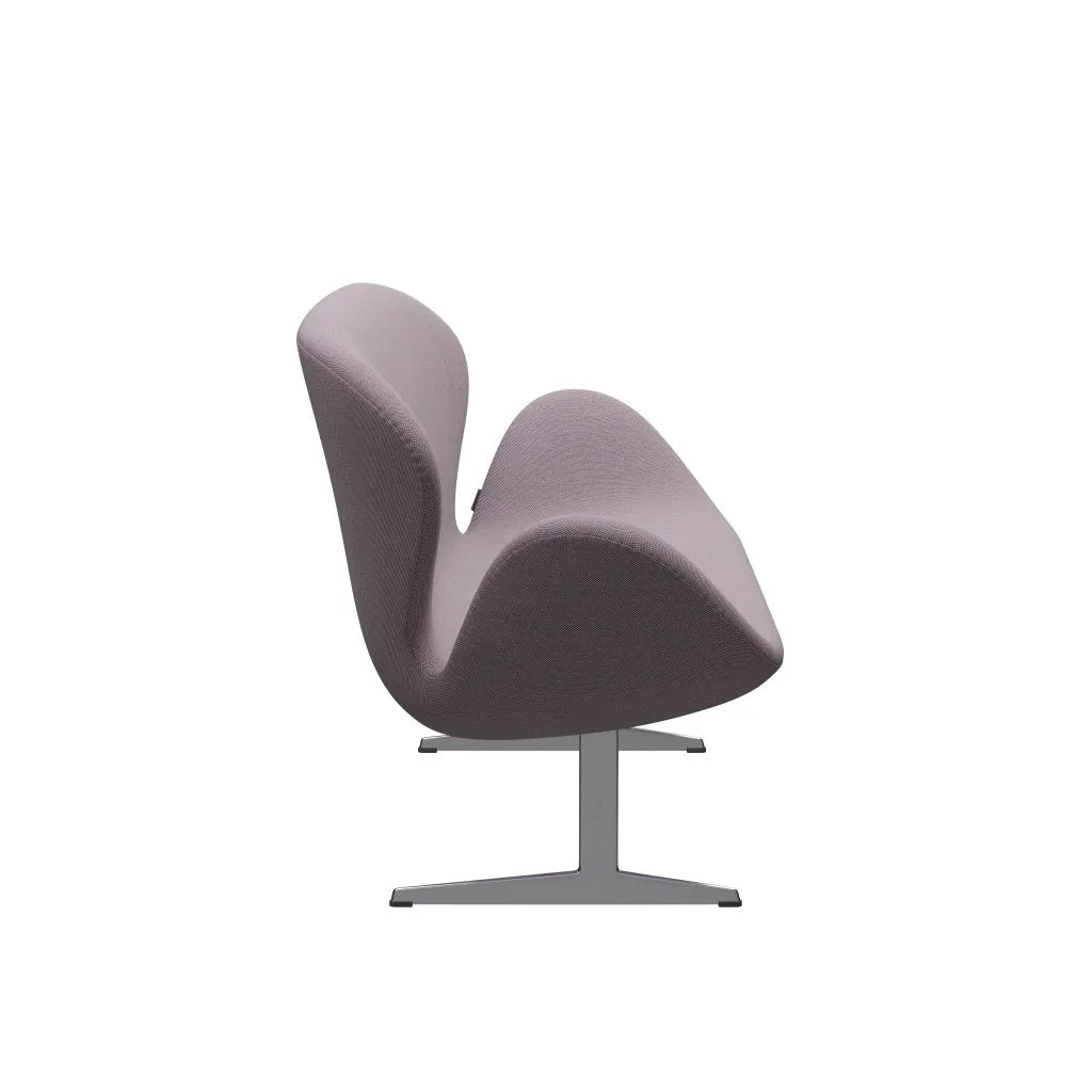 Fritz Hansen Swan™ Sofa 2 Seater, Satin Brushed Aluminium/Steelcut Trio White/Violet