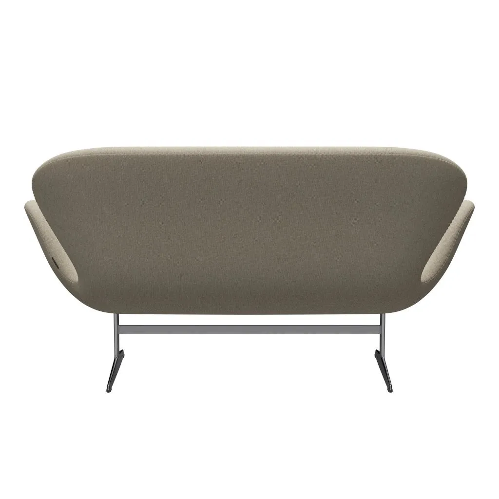 Fritz Hansen Swan™ Sofa 2 Seater, Satin Brushed Aluminium/Sunniva Light Beige