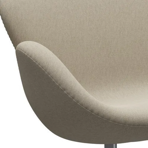 Fritz Hansen Swan™ Sofa 2 Seater, Satin Brushed Aluminium/Sunniva Light Beige