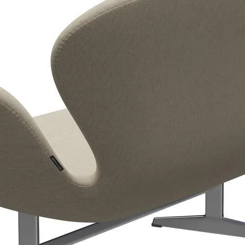 Fritz Hansen Swan™ Sofa 2 Seater, Satin Brushed Aluminium/Sunniva Light Beige