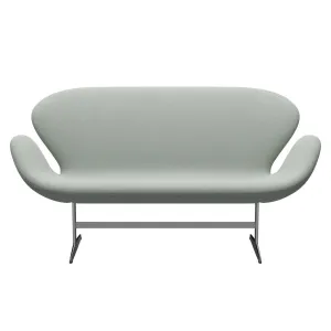 Fritz Hansen Swan™ Sofa 2 Seater, Satin Brushed Aluminium/Sunniva Mint Green