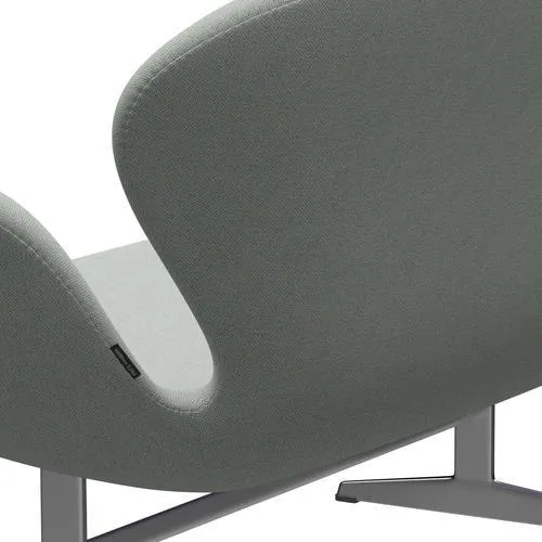 Fritz Hansen Swan™ Sofa 2 Seater, Satin Brushed Aluminium/Sunniva Mint Green
