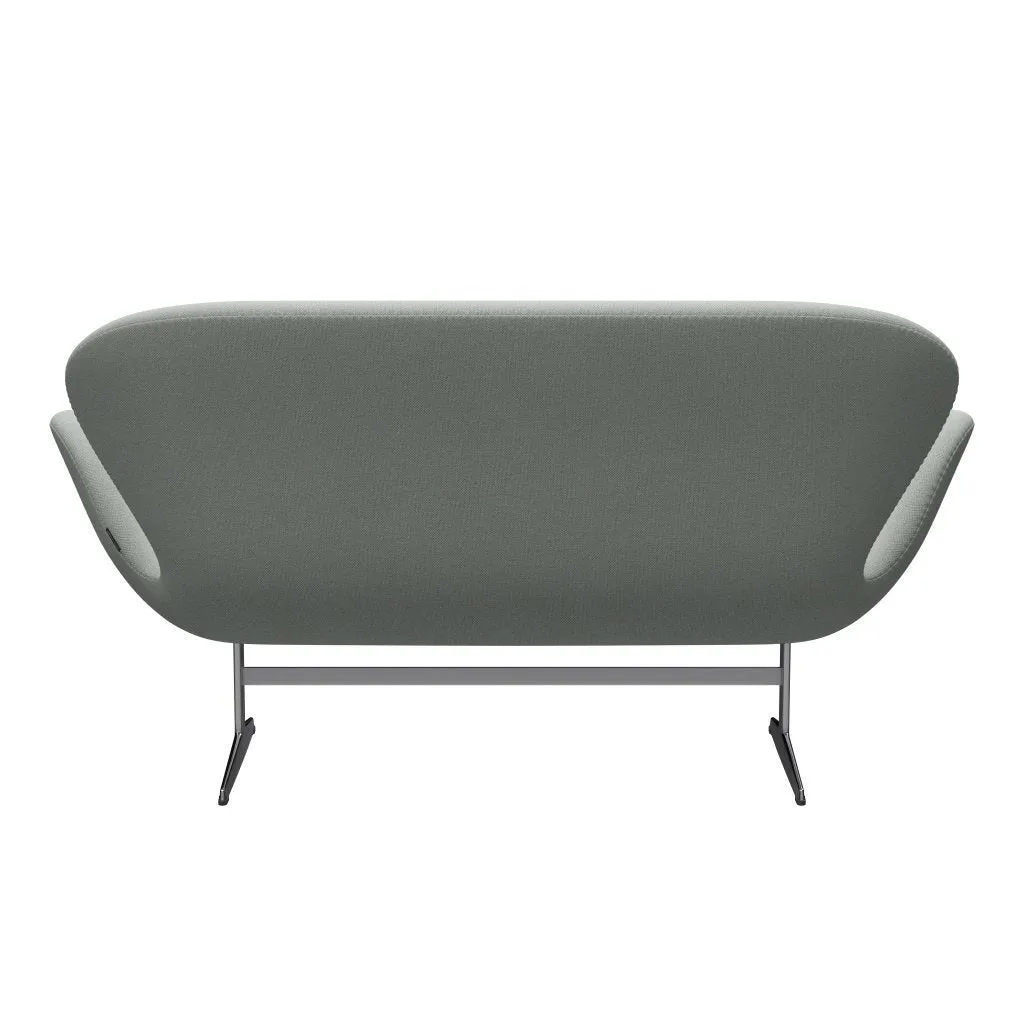 Fritz Hansen Swan™ Sofa 2 Seater, Satin Brushed Aluminium/Sunniva Mint Green