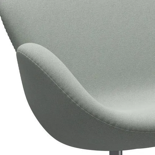 Fritz Hansen Swan™ Sofa 2 Seater, Satin Brushed Aluminium/Sunniva Mint Green