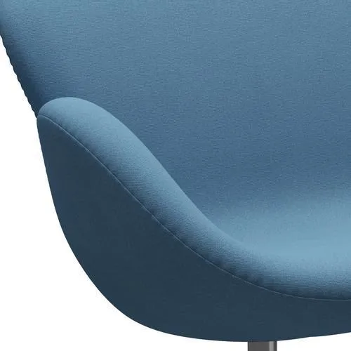 Fritz Hansen Swan™ Sofa 2 Seater, Satin Brushed Aluminium/Tonus Pastel Blue