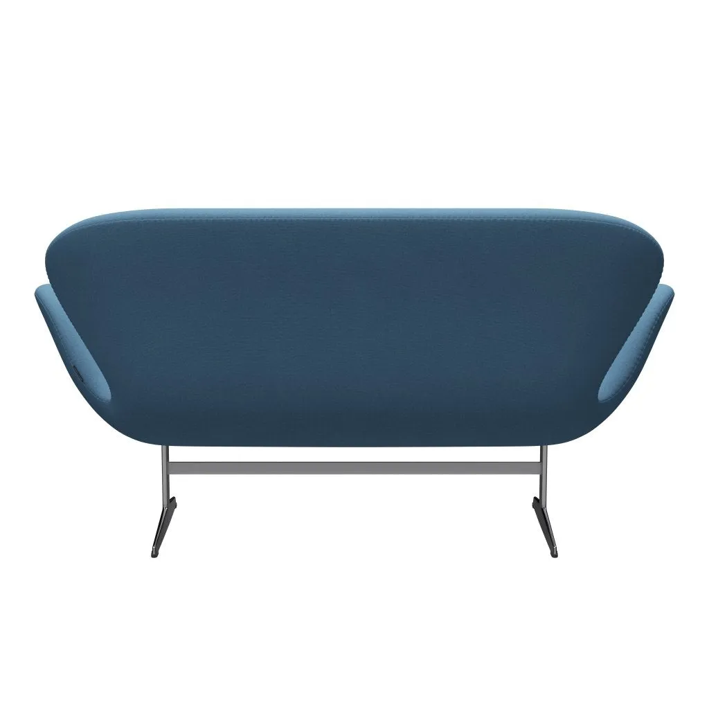 Fritz Hansen Swan™ Sofa 2 Seater, Satin Brushed Aluminium/Tonus Pastel Blue