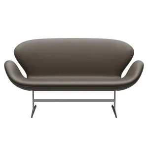 Fritz Hansen Swan™ Sofa 2 Seater, Satin Brushed Aluminum/Essential Stone