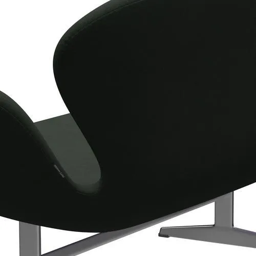 Fritz Hansen Swan™ Sofa 2 Seater, Satin Brushed Aluminum/Steelcut Dark Army Green