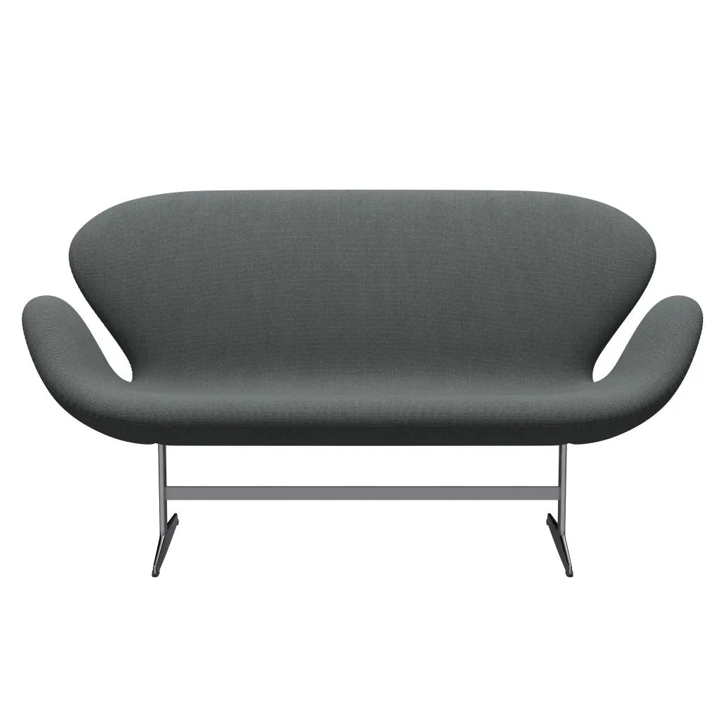 Fritz Hansen Swan™ Sofa 2 Seater, Satin Brushed Aluminum/Steelcut Trio Carbon