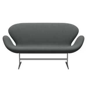 Fritz Hansen Swan™ Sofa 2 Seater, Satin Brushed Aluminum/Steelcut Trio Carbon