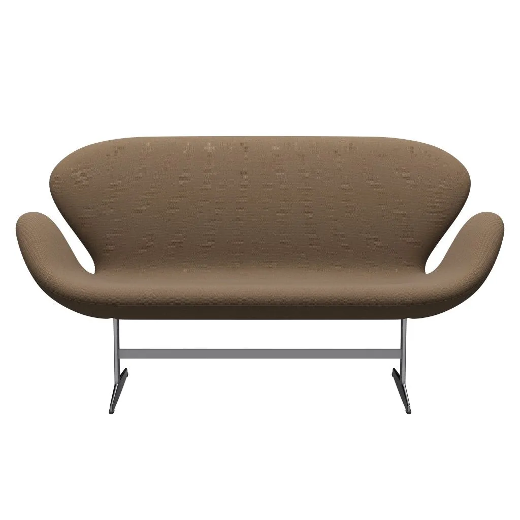 Fritz Hansen Swan™ Sofa 2 Seater, Satin Brushed Aluminum/Steelcut Trio Military Green
