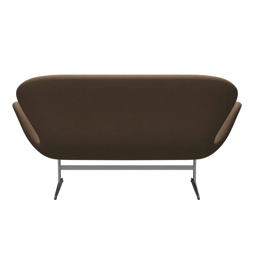 Fritz Hansen Swan™ Sofa 2 Seater, Satin Brushed Aluminum/Steelcut Trio Military Green