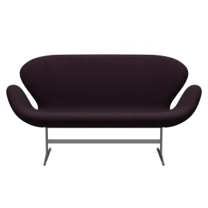 Fritz Hansen Swan™ Sofa 2 Seater, Silver Grey/Diablo Plum