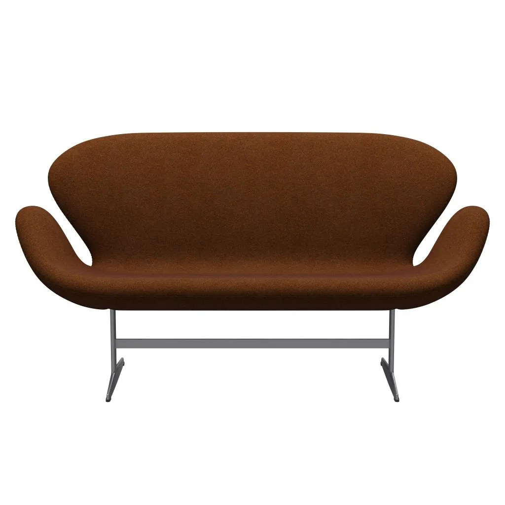 Fritz Hansen Swan™ Sofa 2 Seater, Silver Grey/Divina Melange Burnt Orange