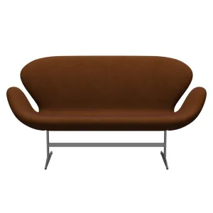 Fritz Hansen Swan™ Sofa 2 Seater, Silver Grey/Divina Melange Burnt Orange