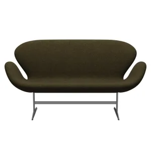 Fritz Hansen Swan™ Sofa 2 Seater, Silver Grey/Divina Melange Dusty Olive