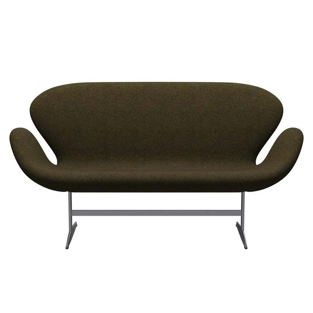 Fritz Hansen Swan™ Sofa 2 Seater, Silver Grey/Divina Melange Dusty Olive