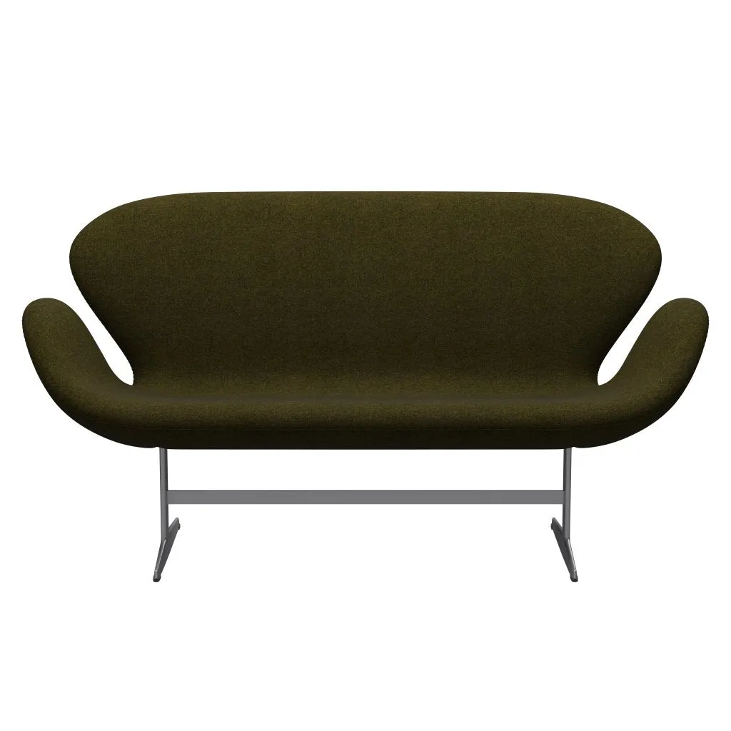 Fritz Hansen Swan™ Sofa 2 Seater, Silver Grey/Divina Melange Olive Dark