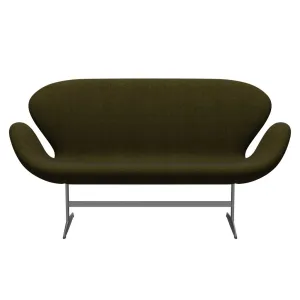 Fritz Hansen Swan™ Sofa 2 Seater, Silver Grey/Divina Melange Olive Dark