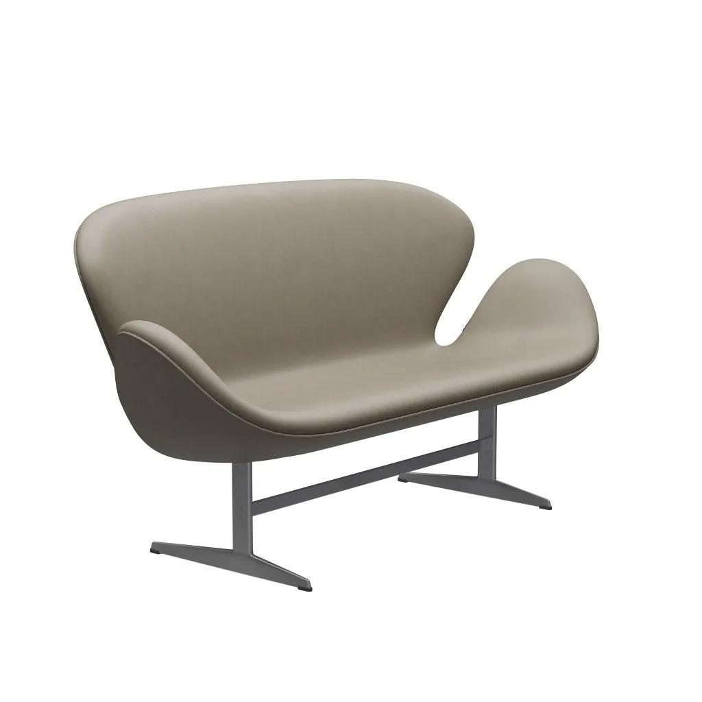 Fritz Hansen Swan™ Sofa 2 Seater, Silver Grey/Essential Light Grey