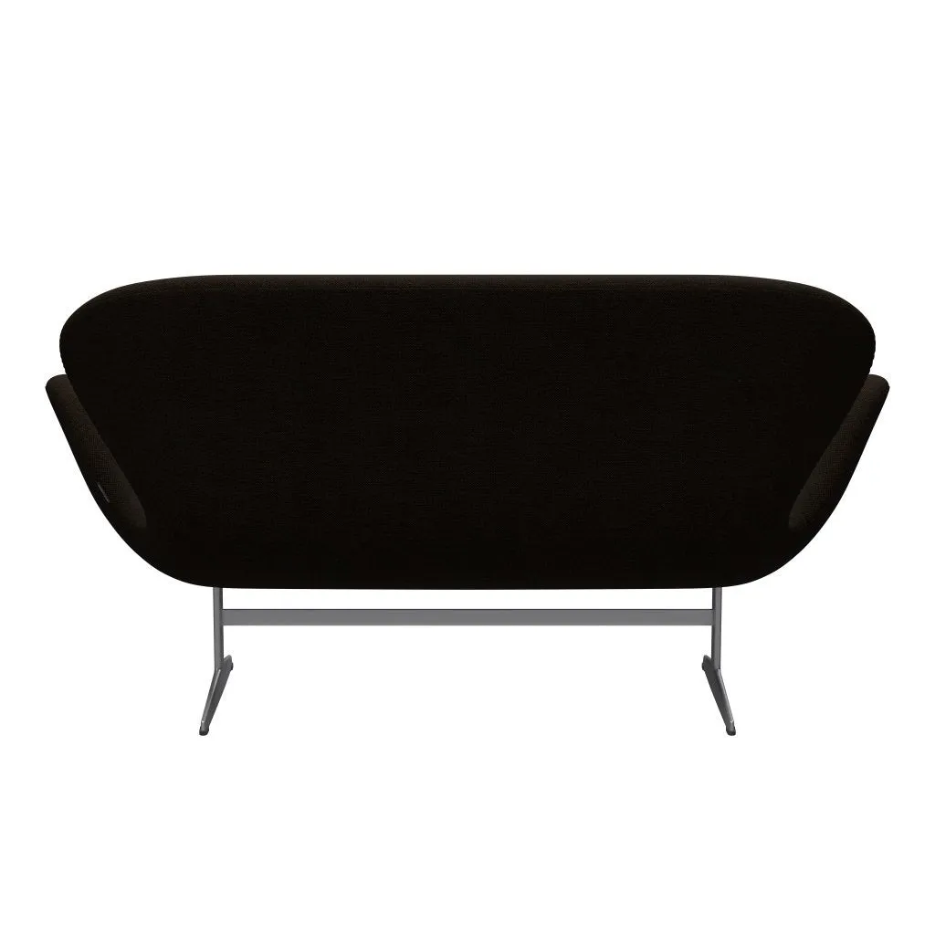 Fritz Hansen Swan™ Sofa 2 Seater, Silver Grey/Hallingdal Black/Brown