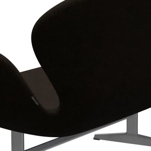 Fritz Hansen Swan™ Sofa 2 Seater, Silver Grey/Hallingdal Black/Brown