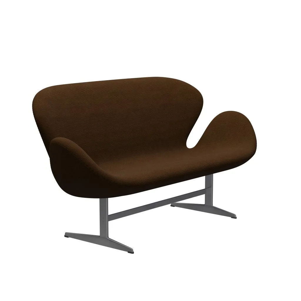 Fritz Hansen Swan™ Sofa 2 Seater, Silver Grey/Hallingdal Brown