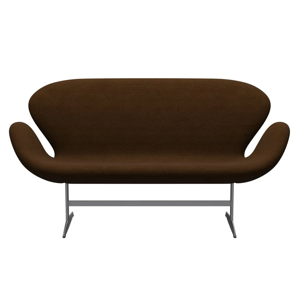 Fritz Hansen Swan™ Sofa 2 Seater, Silver Grey/Hallingdal Brown